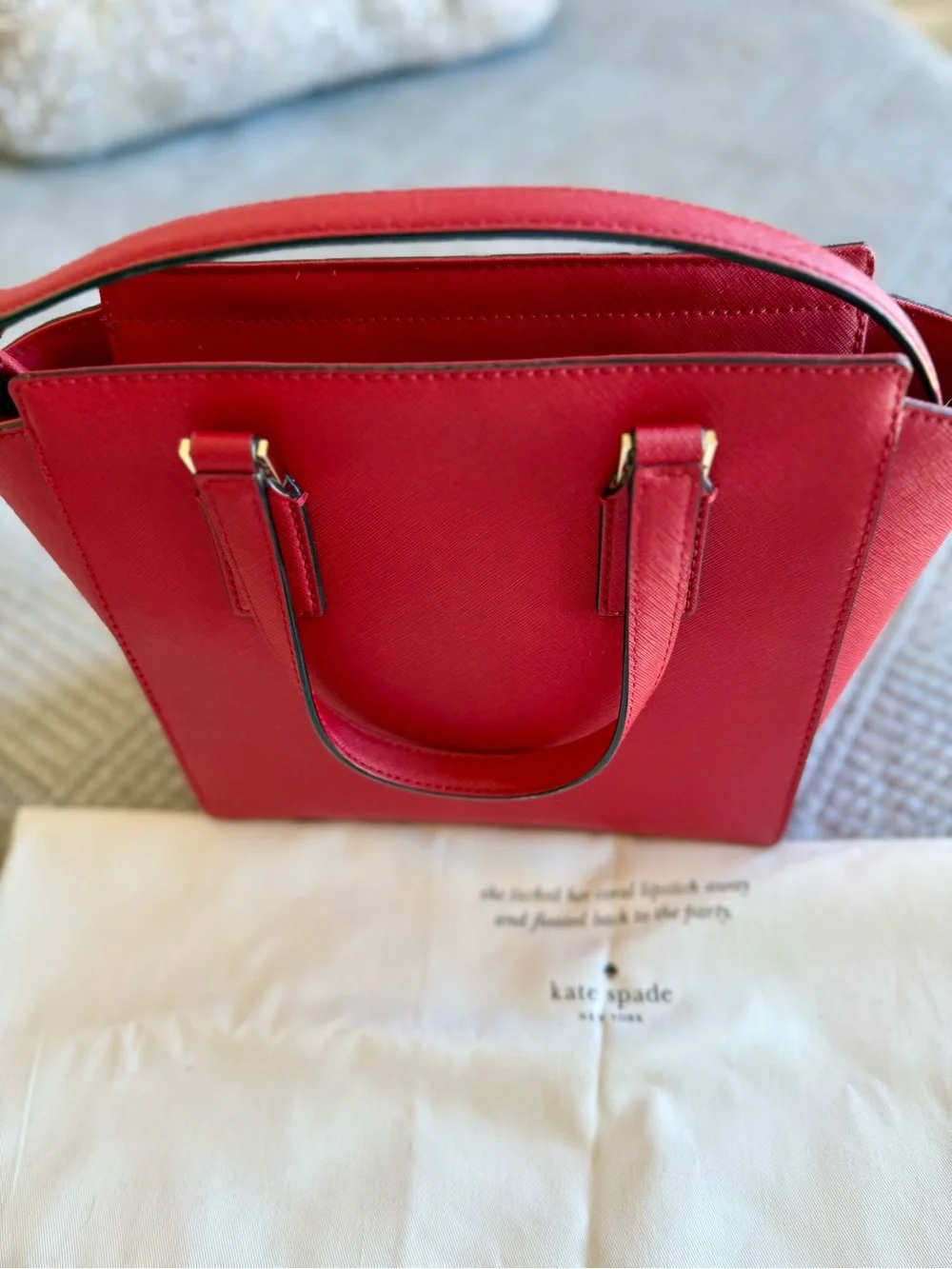 Kate Spade New York- Red Saffiano Leather Sachel